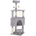 Load image into Gallery viewer, 54 Inch Cat Tree, Cat Tower for Indoor Kittens with Large Cozy Condo, Plush Top Perch, Sisal Scratching Posts, Dangling Toy Ball, Light Grey
