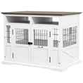 Load image into Gallery viewer, PawHut Dog Crate Furniture Side End Table with Storage, 41" Modern Wooden Dog Kennel Furniture with Double Doors for Small and Medium Dogs, White
