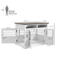 Load image into Gallery viewer, PawHut Dog Crate Furniture Side End Table with Storage, 41" Modern Wooden Dog Kennel Furniture with Double Doors for Small and Medium Dogs, White
