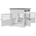 Load image into Gallery viewer, PawHut Dog Crate Furniture Side End Table with Storage, 41" Modern Wooden Dog Kennel Furniture with Double Doors for Small and Medium Dogs, White
