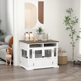 Load image into Gallery viewer, PawHut Dog Crate Furniture Side End Table with Storage, 41" Modern Wooden Dog Kennel Furniture with Double Doors for Small and Medium Dogs, White

