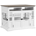 Load image into Gallery viewer, PawHut Dog Crate Furniture Side End Table with Storage, 41" Modern Wooden Dog Kennel Furniture with Double Doors for Small and Medium Dogs, White
