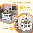 Load image into Gallery viewer, PawHut Dog Crate Furniture Side End Table with Storage, 41" Modern Wooden Dog Kennel Furniture with Double Doors for Small and Medium Dogs, White
