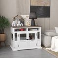 Load image into Gallery viewer, PawHut Dog Crate Furniture Side End Table with Storage, 41" Modern Wooden Dog Kennel Furniture with Double Doors for Small and Medium Dogs, White
