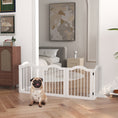 Load image into Gallery viewer, 24"H Foldable Dog Gate, 5 Panels Freestanding Pet Gate Barriers Indoor with Support Feet, Puppy Fence for Small Dogs, White
