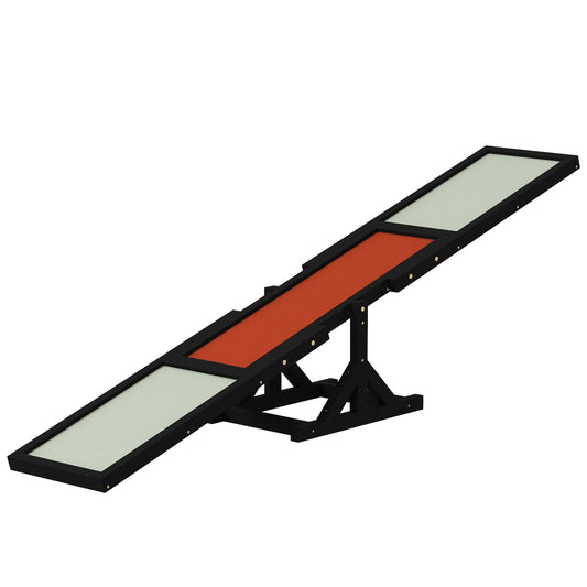 Wooden Pet Seesaw for Big Dogs, Agility Training Equipment for Dogs with Anti-Slip surface, 180 x 30 x 30cm - Black