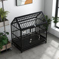 Load image into Gallery viewer, PawHut 48" Heavy Duty Dog Crate, Strong Steel Large Dog Crate with 4 Lockable Wheels, Double Doors, Openable Top and Removable Tray, for Extra Large and Large Dogs, Black

