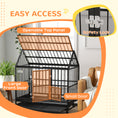 Load image into Gallery viewer, PawHut 48" Heavy Duty Dog Crate, Strong Steel Large Dog Crate with 4 Lockable Wheels, Double Doors, Openable Top and Removable Tray, for Extra Large and Large Dogs, Black
