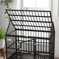 Load image into Gallery viewer, PawHut 48" Heavy Duty Dog Crate, Strong Steel Large Dog Crate with 4 Lockable Wheels, Double Doors, Openable Top and Removable Tray, for Extra Large and Large Dogs, Black
