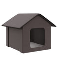 Load image into Gallery viewer, PawHut Heated Cat Houses for Outdoor and Indoor, Portable Kitty Shelter, Waterproof and Insulated, Brown
