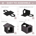 Load image into Gallery viewer, PawHut Heated Cat Houses for Outdoor and Indoor, Portable Kitty Shelter, Waterproof and Insulated, Brown
