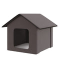 Load image into Gallery viewer, PawHut Heated Cat Houses for Outdoor and Indoor, Portable Kitty Shelter, Waterproof and Insulated, Brown
