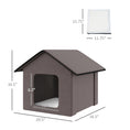 Load image into Gallery viewer, PawHut Heated Cat Houses for Outdoor and Indoor, Portable Kitty Shelter, Waterproof and Insulated, Brown
