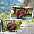 Load image into Gallery viewer, 2 in 1 Dog Bike Trailer Pet Stroller for Large Dogs with Hitch, Quick-release 20" Wheels, Pet Bicycle Cart Trolley Carrier for Travel, Red
