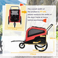 Load image into Gallery viewer, 2 in 1 Dog Bike Trailer Pet Stroller for Large Dogs with Hitch, Quick-release 20" Wheels, Pet Bicycle Cart Trolley Carrier for Travel, Red
