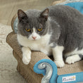 Load image into Gallery viewer, 2-in-1 Cat Scratcher, Cardboard Cat Scratching Board with Catnip, Cat Scratch Pad for Indoor Cats, 30.5 x 55 x 31.5cm, Light Blue
