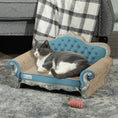 Load image into Gallery viewer, 2-in-1 Cat Scratcher, Cardboard Cat Scratching Board with Catnip, Cat Scratch Pad for Indoor Cats, 30.5 x 55 x 31.5cm, Light Blue
