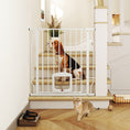 Charger l'image dans la visionneuse de la galerie, 29.5-33.5" Adjustable Dog Gate with Cat Door, Easy-Install Pressure/Hardware Mounted Pet Gate for Doorways and Hallways, White
