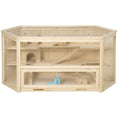 Load image into Gallery viewer, Wooden Large Hamster Cage Small Animal Exercise Play House 3 Tier with Sliding Tray, Seesaws, Water Bottle, Natural
