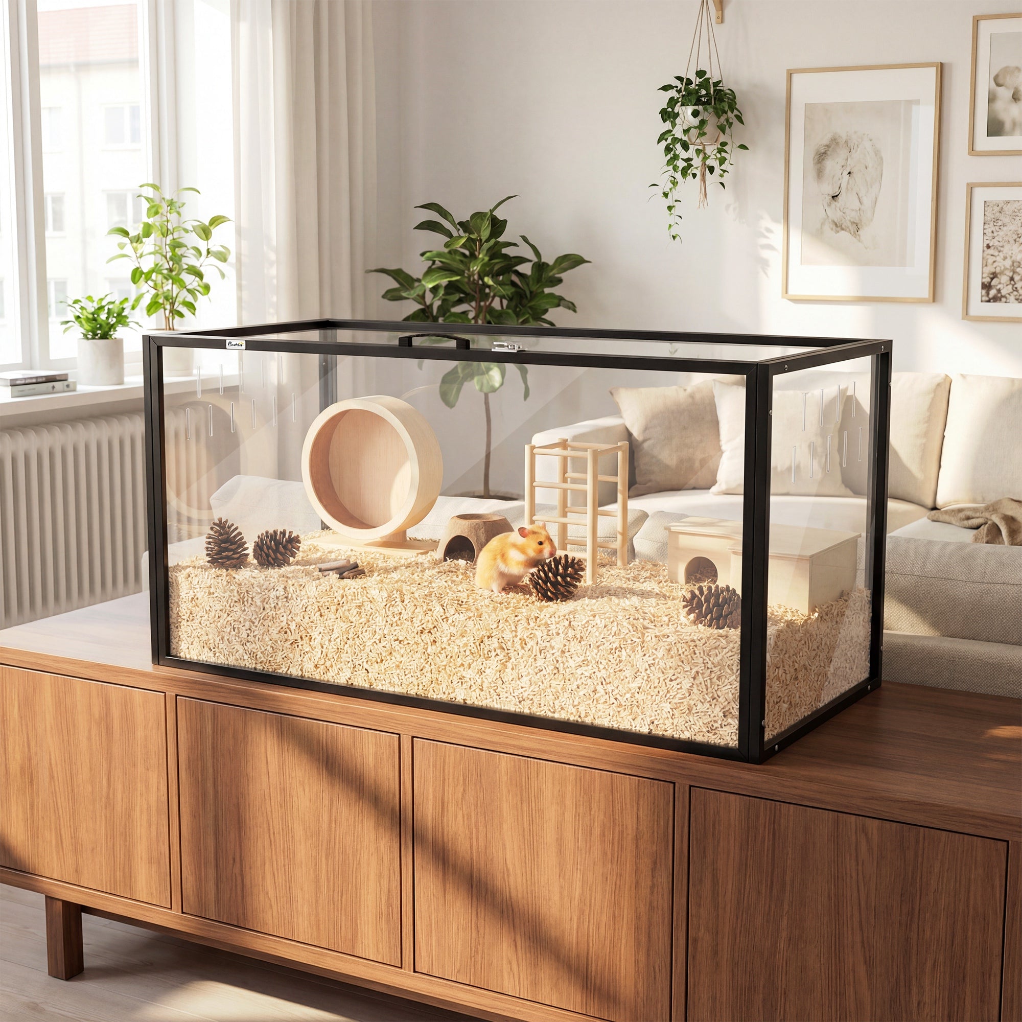 Large Acrylic Hamster Cage, Chewproof Guinea Pig Cage for Small Animal Pets, Transparent Mice and Gerbil Habitat with Openable Top, for Hedgehog, Dwarf Hamster, Rat, Mouse, 41.3" x 20" x 20"