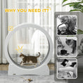 Load image into Gallery viewer, Cat Treadmill, Cat Exercise Wheel, 30 inch Kitten Running Wheel with Brake, Carpeted Runway for Exercise - White

