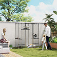 Load image into Gallery viewer, Large Catio Outdoor Cat Enclosure, Galvanized Steel Walk-in Cat Cage for Multiple Kittens, with Waterproof Cover, 5 Adjustable Platforms, Hammock, Metal Chicken Coop Run

