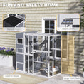 Load image into Gallery viewer, Catio Outdoor Cat Enclosure, 76" L Large Weatherproof Cat House with Cat Condo, Jumping Platforms, Ladder, Ramps, Hammock for 2-3 Indoor Cats, Grey
