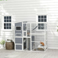 Load image into Gallery viewer, Catio Outdoor Cat Enclosure, 76" L Large Weatherproof Cat House with Cat Condo, Jumping Platforms, Ladder, Ramps, Hammock for 2-3 Indoor Cats, Grey
