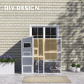 Load image into Gallery viewer, Catio Outdoor Cat Enclosure, 76" L Large Weatherproof Cat House with Cat Condo, Jumping Platforms, Ladder, Ramps, Hammock for 2-3 Indoor Cats, Grey
