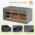 Load image into Gallery viewer, Wooden Hamster Cage, Small Animals Hutch with Tray, Openable Top, Exercise Run, Grey
