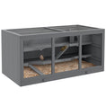 Load image into Gallery viewer, Wooden Hamster Cage, Small Animals Hutch with Tray, Openable Top, Exercise Run, Grey
