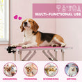 Charger l'image dans la visionneuse de la galerie, 32in Foldable Dog Grooming Table for Small Medium Dogs, Pet Grooming Table for Cats Puppies with Adjustable Arm, Noose and Non-Slip Surface, Pink
