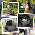 Load image into Gallery viewer, Dog Stroller, 3 in 1 Foldable Pet Stroller for Small Puppy Cat with Detachable Travel Carrier, 4 Wheels Dog Pram with Storage Basket, Seat Leashes, Mesh Window, Grey
