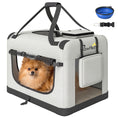 Charger l'image dans la visionneuse de la galerie, Pet Carrier Bag, Soft-Sided Dog Carrier for Small Dogs, Portable Pet Travel Bag with Security Buckle Strap, Mesh Windows, Washable Cushion and Bowl, Light Grey
