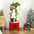 Load image into Gallery viewer, Christmas Cat Tree, 103cm Multilevel Cat Climbing Tower with Scratching Post and Board, Condo, Platform and Toys, Kitty Activity Centre for Indoor Kittens, Green
