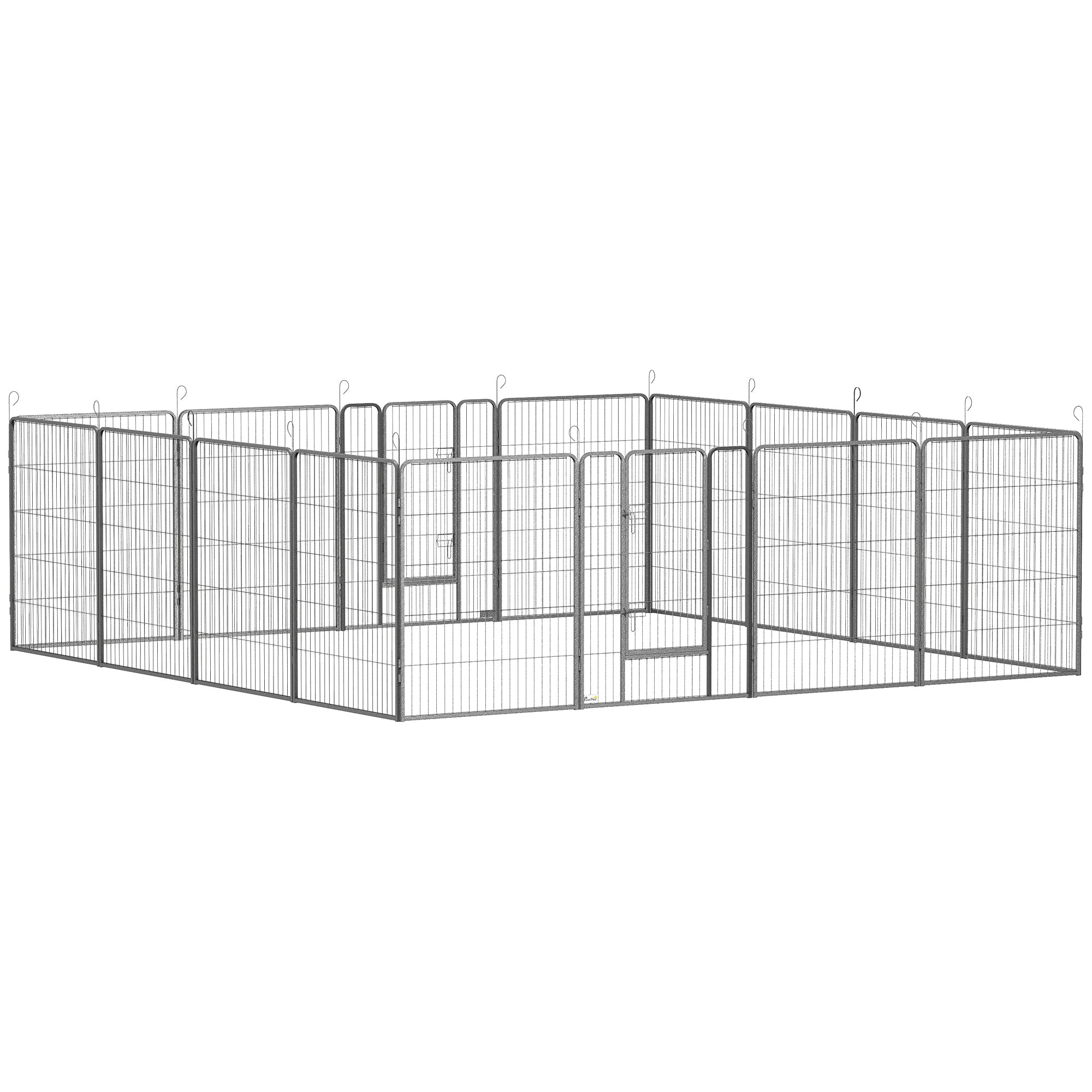 Dog Playpen, Wide 31.5"W Heavy-Duty Metal Puppy Play Pen, Pet Exercise Fences for Outside and Indoor, DIY Design with Door for Multiple Dogs, 16 Panels, 39"H