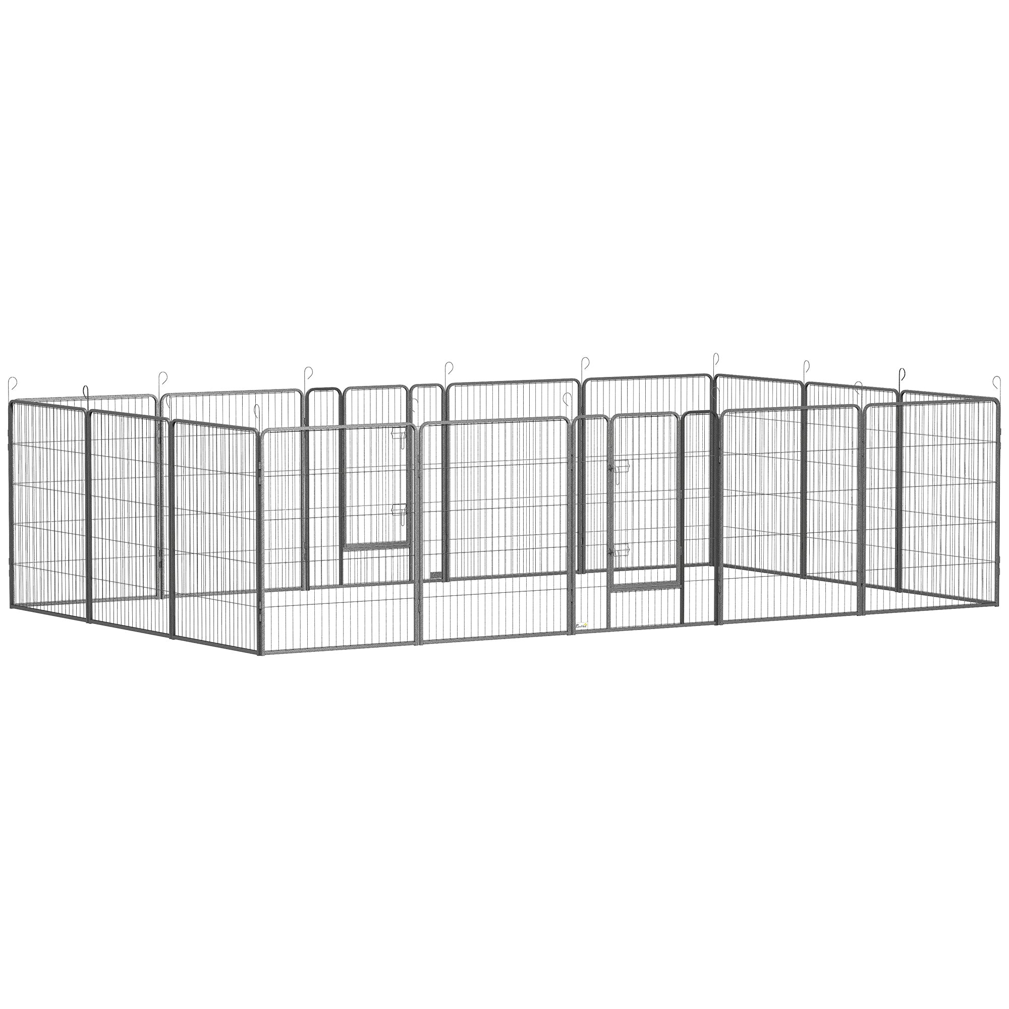 Dog Playpen, Wide 31.5"W Heavy-Duty Metal Puppy Play Pen, Pet Exercise Fences for Outside and Indoor, DIY Design with Door for Multiple Dogs, 16 Panels, 39"H