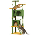 Charger l'image dans la visionneuse de la galerie, 63" Cat Tree, Cat Tower for Indoor Cats with Scratching Posts, Cat Condos, Bed, Platforms, Ramp, Toy Ball, Cat Activity Center, Green
