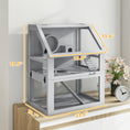 Load image into Gallery viewer, Wooden Hamster Cage, 3 Tier Small Animal Cage with Detachable 12.6" Deep Bottom, Hut, Seesaw, Exercise Wheel, Ramps, Hamster Habitat for Dwarf, Gerbil, 24" x 16" x 29.5"
