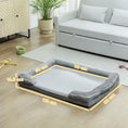 Load image into Gallery viewer, Memory Foam Dog Bed Sofa, Washable Orthopedic Dog Bed Couch with Removable Flannel Cover, 3-Sided Pet Pillow with U-Shape Bolster, Non-Slip Bottom, Grey, 112 x 80 x 16.5 cm
