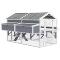 Load image into Gallery viewer, Wooden Chicken Coop, Large Outdoor Hen House with 2 Feeders, 2 Nesting Boxes, 2 Roosting Bars, Ramps, Waterproof Roof, Poultry Cage for 6-8 Chickens, 95" x 69" x 59"
