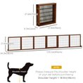 Load image into Gallery viewer, Wooden Pet Gate, Dog Safety Barrier, Freestanding Foldable Fence, w/ 6 Panels, 2 Support Feet, for House Doorway Stairs, Small & Medium Dogs, Coffee

