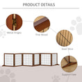 Load image into Gallery viewer, Wooden Pet Gate, Dog Safety Barrier, Freestanding Foldable Fence, w/ 6 Panels, 2 Support Feet, for House Doorway Stairs, Small & Medium Dogs, Coffee
