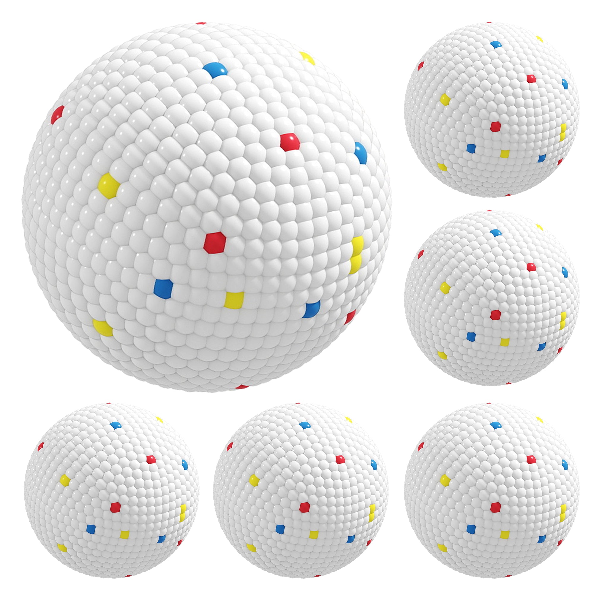 6 Pack Dog Balls Toys Fits Aggressive Chewers, Indestructible Teething and Water ETPU Balls for Throw and Fetch, High Bounce Interactive Toys for Small and Medium Dogs, 5.8cm/2.3Inch