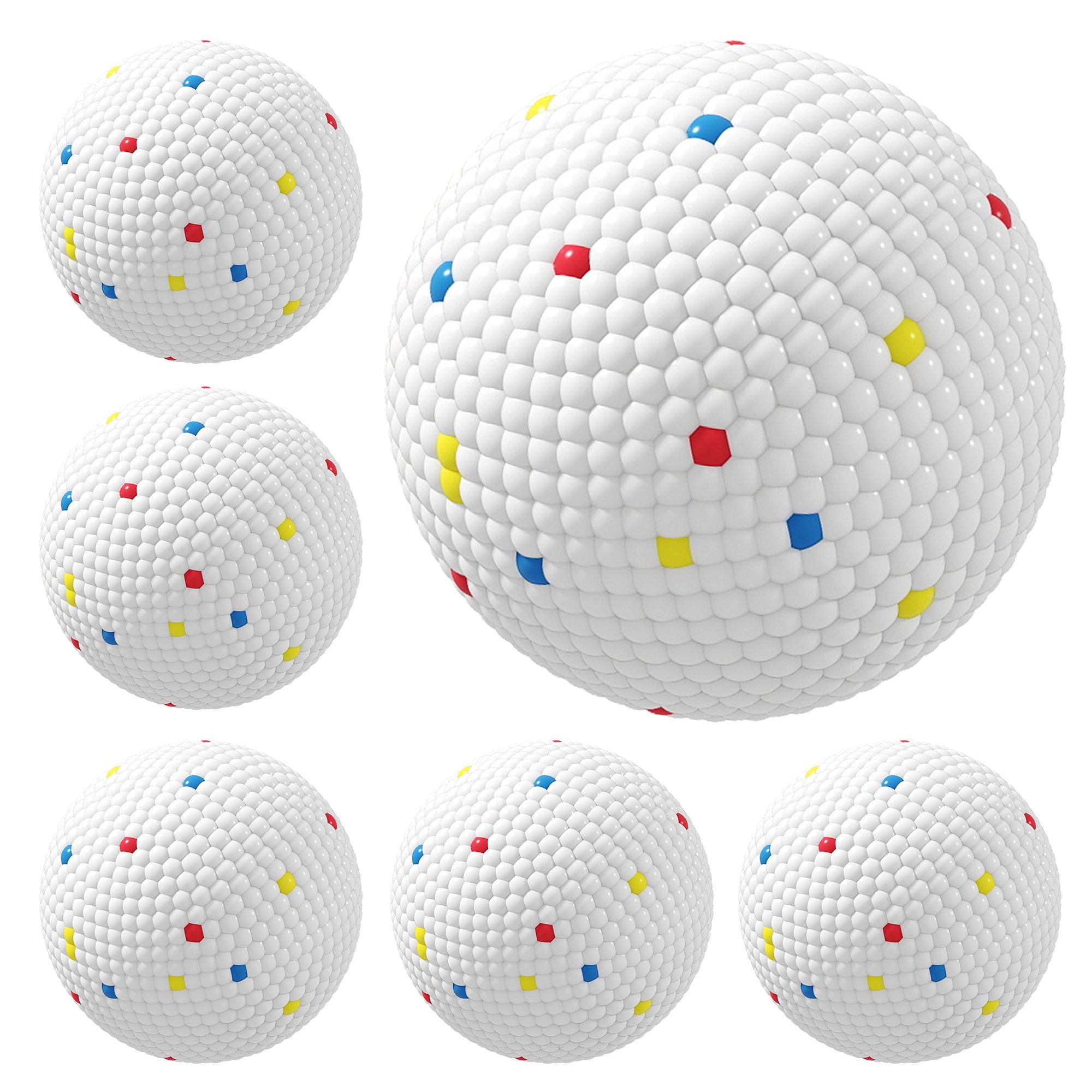 6 Pack Dog Balls Toys Fits Aggressive Chewers, Indestructible Teething and Water ETPU Balls for Throw and Fetch, High Bounce Interactive Toys for Small and Medium Dogs, 5.8cm/2.3Inch