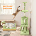 Load image into Gallery viewer, Cat Tree, 53" Cat Tower for Indoor Kittens with Sisal Scratching Posts, Plush Perches, Condo, Hammock, Ladder, Dangling Toys, Multi-Level Kitty Activity Centre, Green
