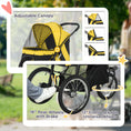 Load image into Gallery viewer, Dog Pram Dog Stroller Jogger Foldable Pet Pushchair for Medium, Small Dogs, w/ Rubber Wheels, Washable Cushion - Yellow
