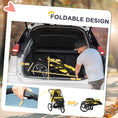 Load image into Gallery viewer, Dog Pram Dog Stroller Jogger Foldable Pet Pushchair for Medium, Small Dogs, w/ Rubber Wheels, Washable Cushion - Yellow
