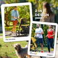 Load image into Gallery viewer, Dog Pram Dog Stroller Jogger Foldable Pet Pushchair for Medium, Small Dogs, w/ Rubber Wheels, Washable Cushion - Yellow
