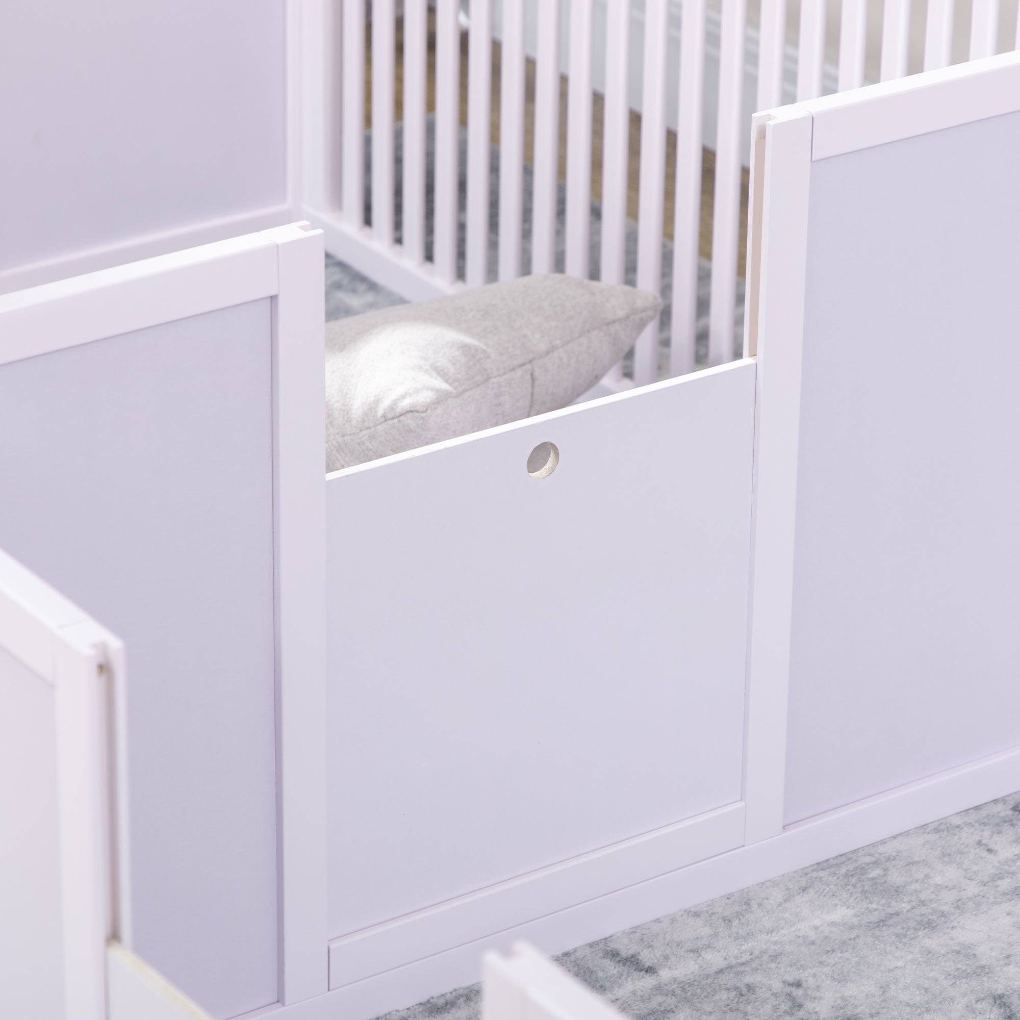 Whelping Box for Dogs, 2m x 1m Whelping Pen for Indoors, Pet Playpen with Three Doors, Two-Room Design